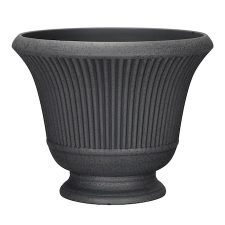 L&G Solutions L&G 12.9 in. H X 16 in. D Polyresin Pedestal Urn Planter Charcoal PVE8016TKI